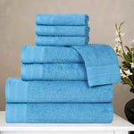 Honeycomb Textured Waffle Border Cotton 8 Piece Towel Set - Towel Set by Superior