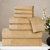 Honeycomb Textured Waffle Border Cotton 8 Piece Towel Set - Towel Set by Superior