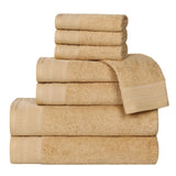 Honeycomb Textured Waffle Border Cotton 8 Piece Towel Set - Towel Set by Superior