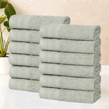 Honeycomb Textured Waffle Border Cotton Face Towels, Set of 12 - Face Towel by Superior