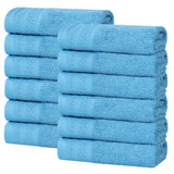 Honeycomb Textured Waffle Border Cotton Face Towels, Set of 12 - Face Towel by Superior