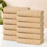 Honeycomb Textured Waffle Border Cotton Face Towels, Set of 12 - Face Towel by Superior