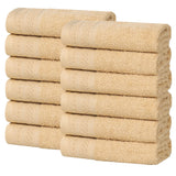 Honeycomb Textured Waffle Border Cotton Face Towels, Set of 12 - Face Towel by Superior