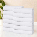 Honeycomb Textured Waffle Border Cotton Face Towels, Set of 12 - Face Towel by Superior