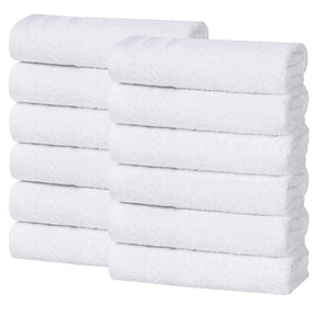 Honeycomb Textured Waffle Border Cotton Face Towels, Set of 12 - Face Towel by Superior