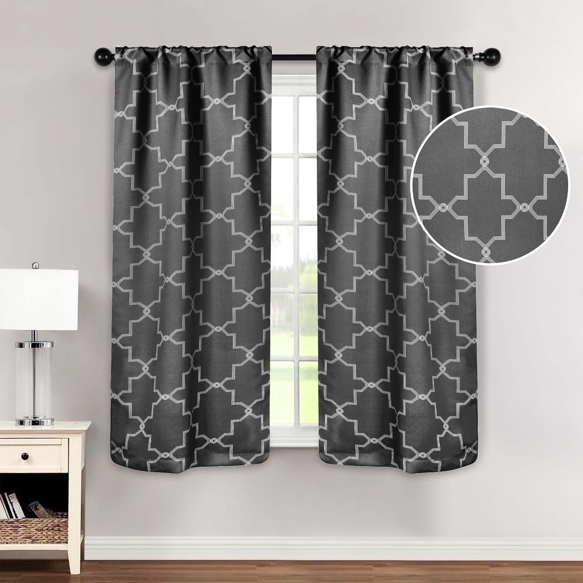 Imperial Trellis Grommet Header Blackout Curtain Panel Set - Blackout Curtains by Superior