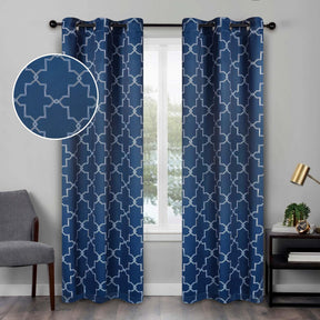 Imperial Trellis Grommet Header Blackout Curtain Panel Set - Blackout Curtains by Superior