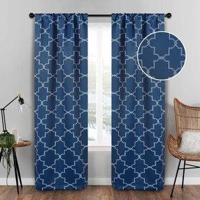 Imperial Trellis Grommet Header Blackout Curtain Panel Set - Blackout Curtains by Superior