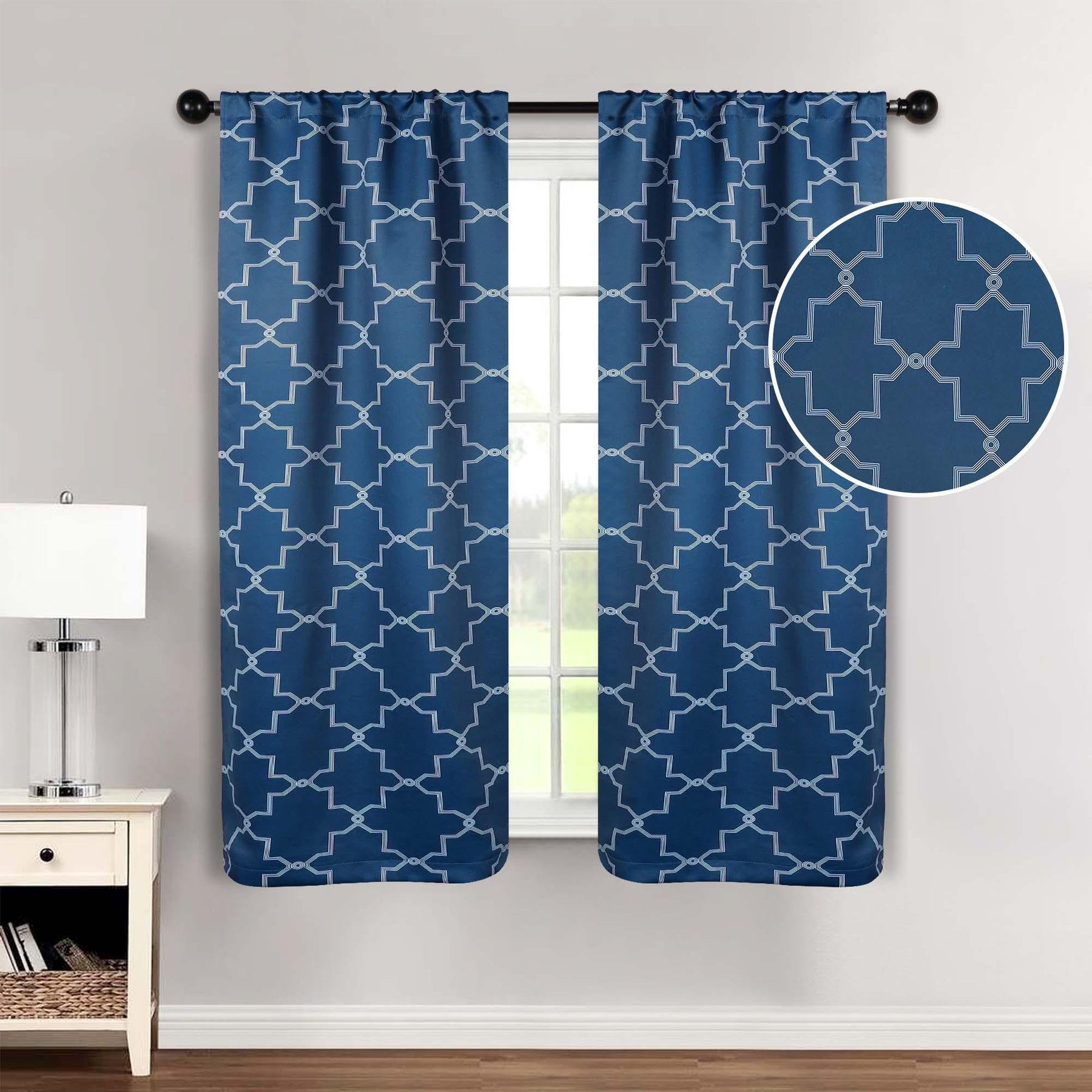 Imperial Trellis Grommet Header Blackout Curtain Panel Set - Blackout Curtains by Superior