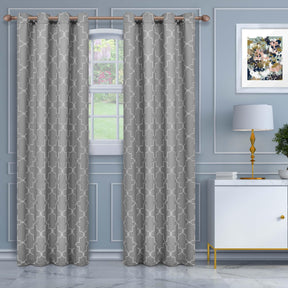 Imperial Trellis Grommet Header Blackout Curtain Panel Set - Blackout Curtains by Superior