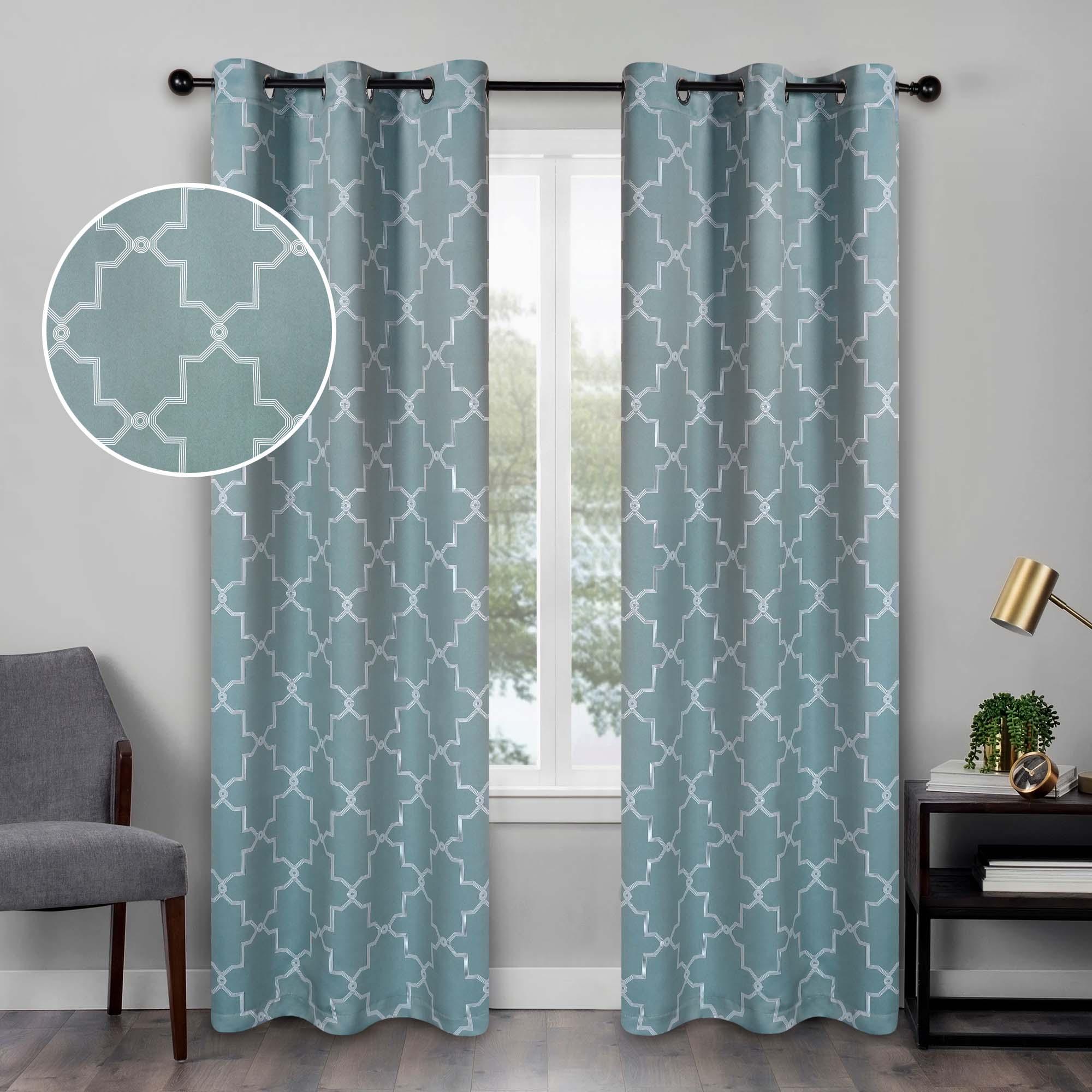 Imperial Trellis Grommet Header Blackout Curtain Panel Set - Blackout Curtains by Superior