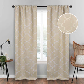 Imperial Trellis Grommet Header Blackout Curtain Panel Set - Blackout Curtains by Superior