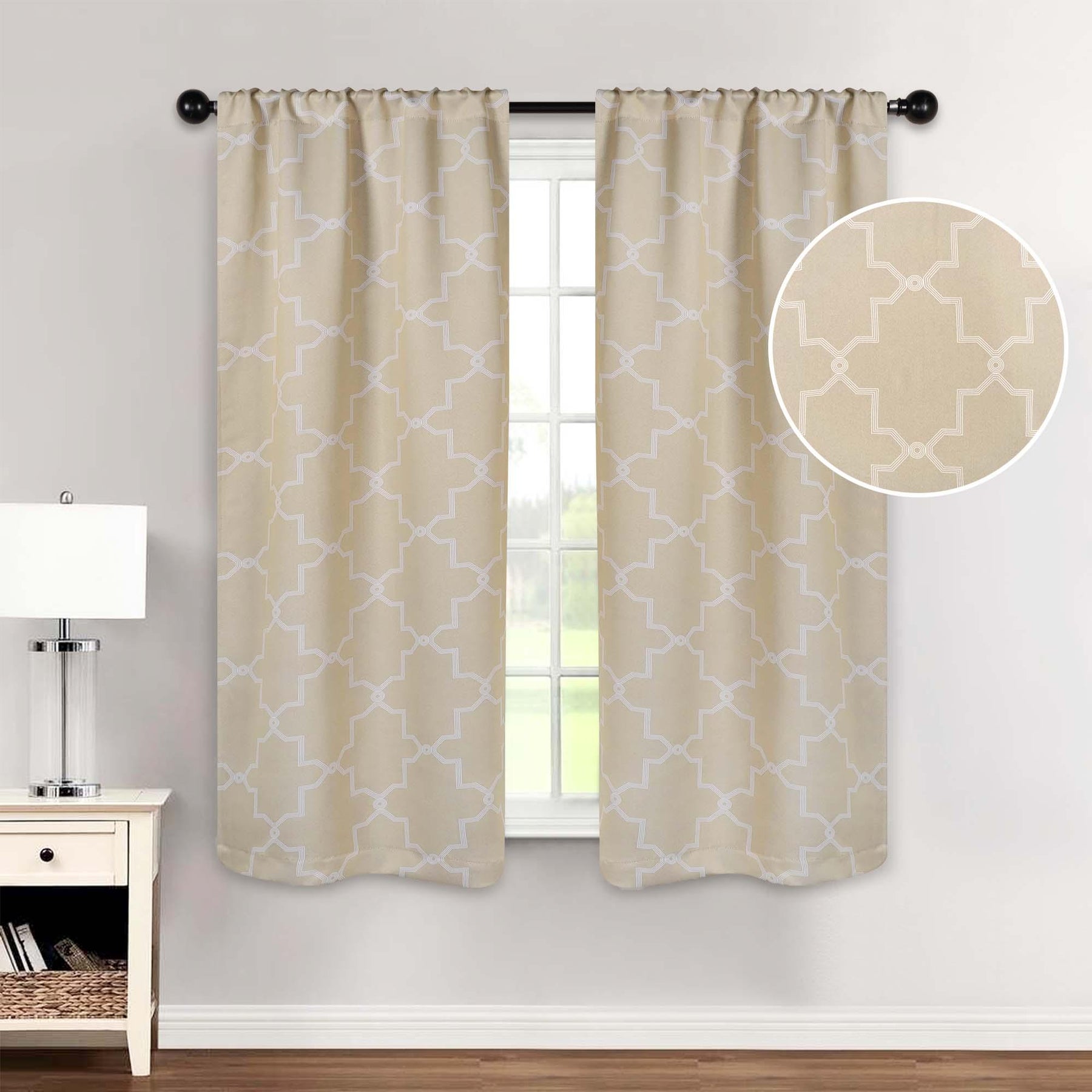 Imperial Trellis Grommet Header Blackout Curtain Panel Set - Blackout Curtains by Superior