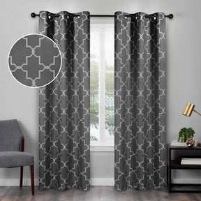 Imperial Trellis Grommet Header Blackout Curtain Panel Set - Blackout Curtains by Superior