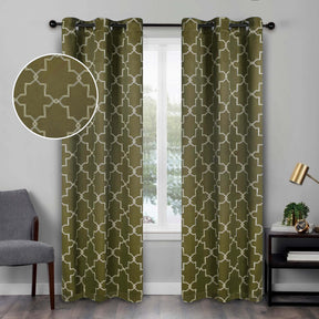 Imperial Trellis Washable Room Darkening Blackout Curtains, Set of 2 - Blackout Curtains by Superior