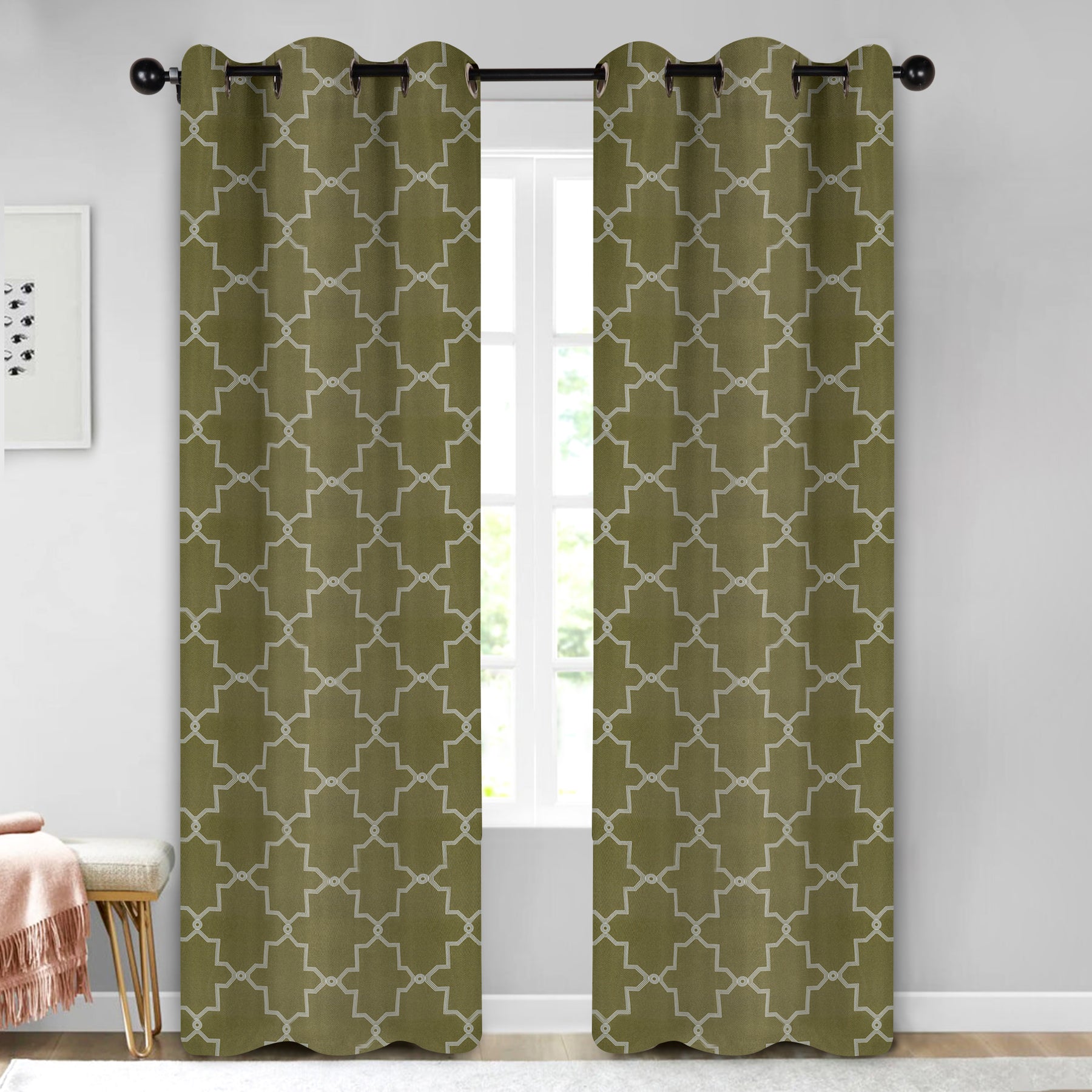 Imperial Trellis Washable Room Darkening Blackout Curtains, Set of 2 - Blackout Curtains by Superior