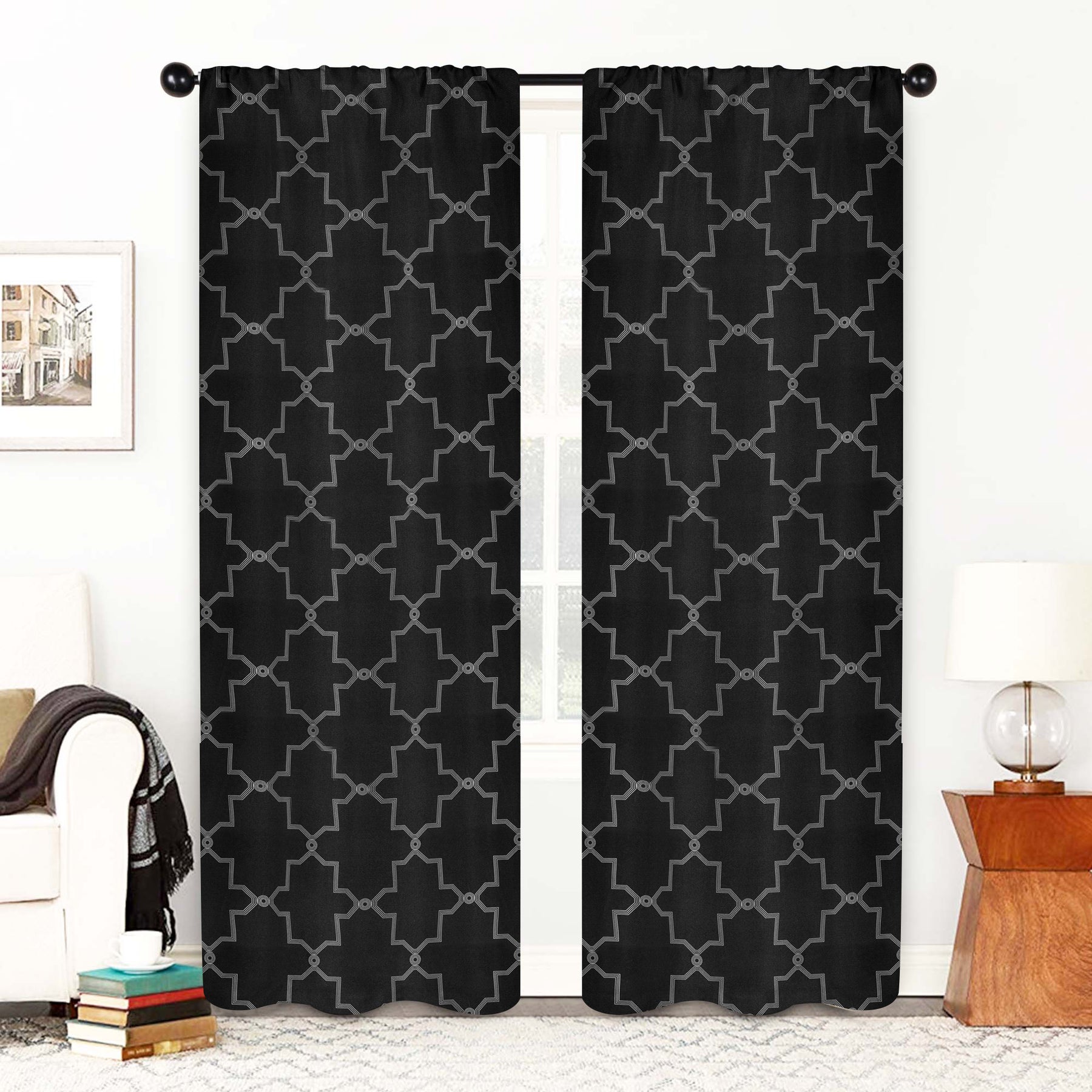 Imperial Trellis Washable Room Darkening Blackout Curtains, Set of 2 - Blackout Curtains by Superior