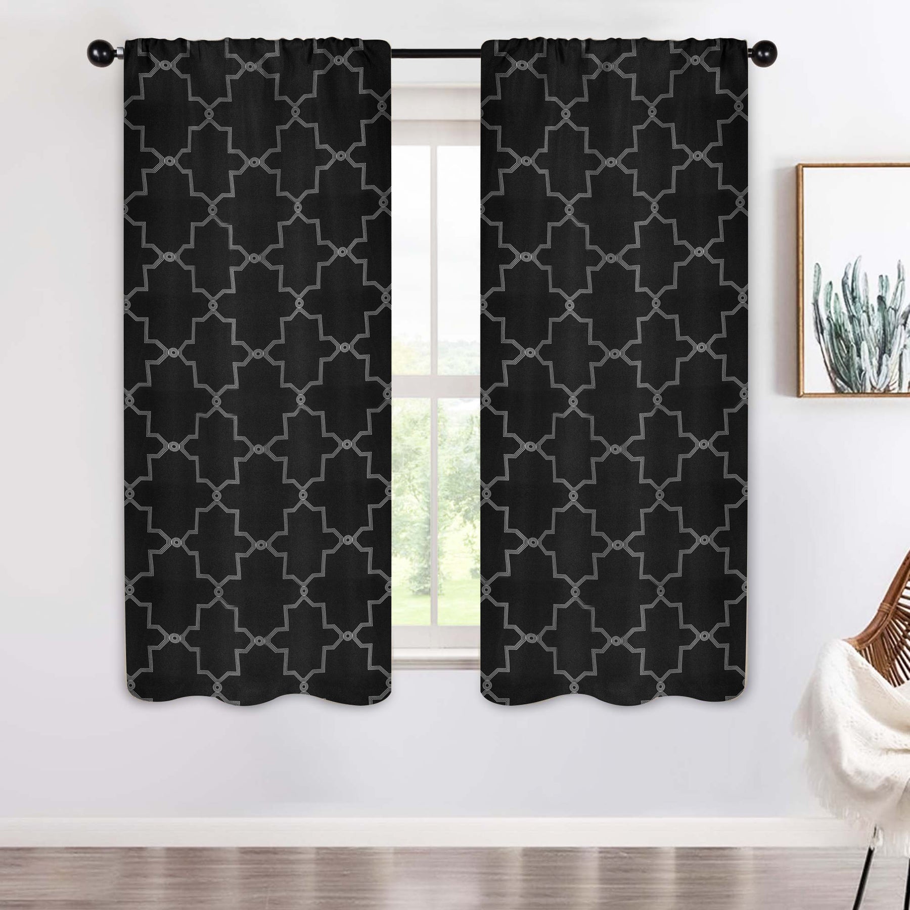 Imperial Trellis Washable Room Darkening Blackout Curtains, Set of 2 - Blackout Curtains by Superior