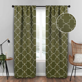 Imperial Trellis Washable Room Darkening Blackout Curtains, Set of 2 - Blackout Curtains by Superior