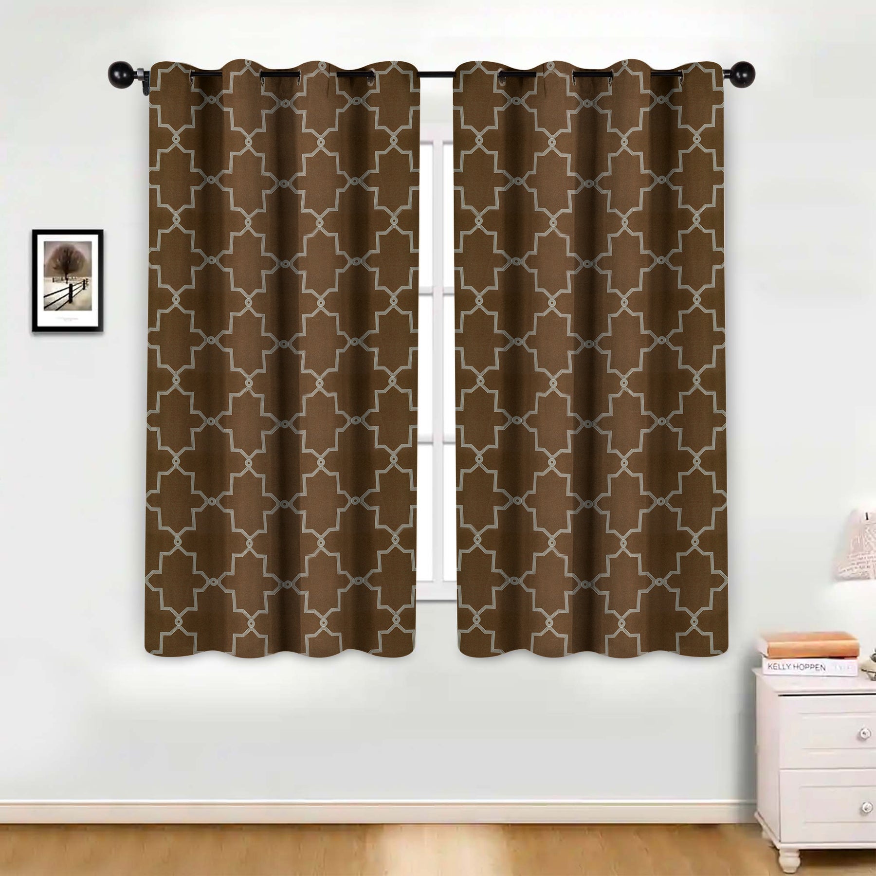 Imperial Trellis Washable Room Darkening Blackout Curtains, Set of 2 - Blackout Curtains by Superior