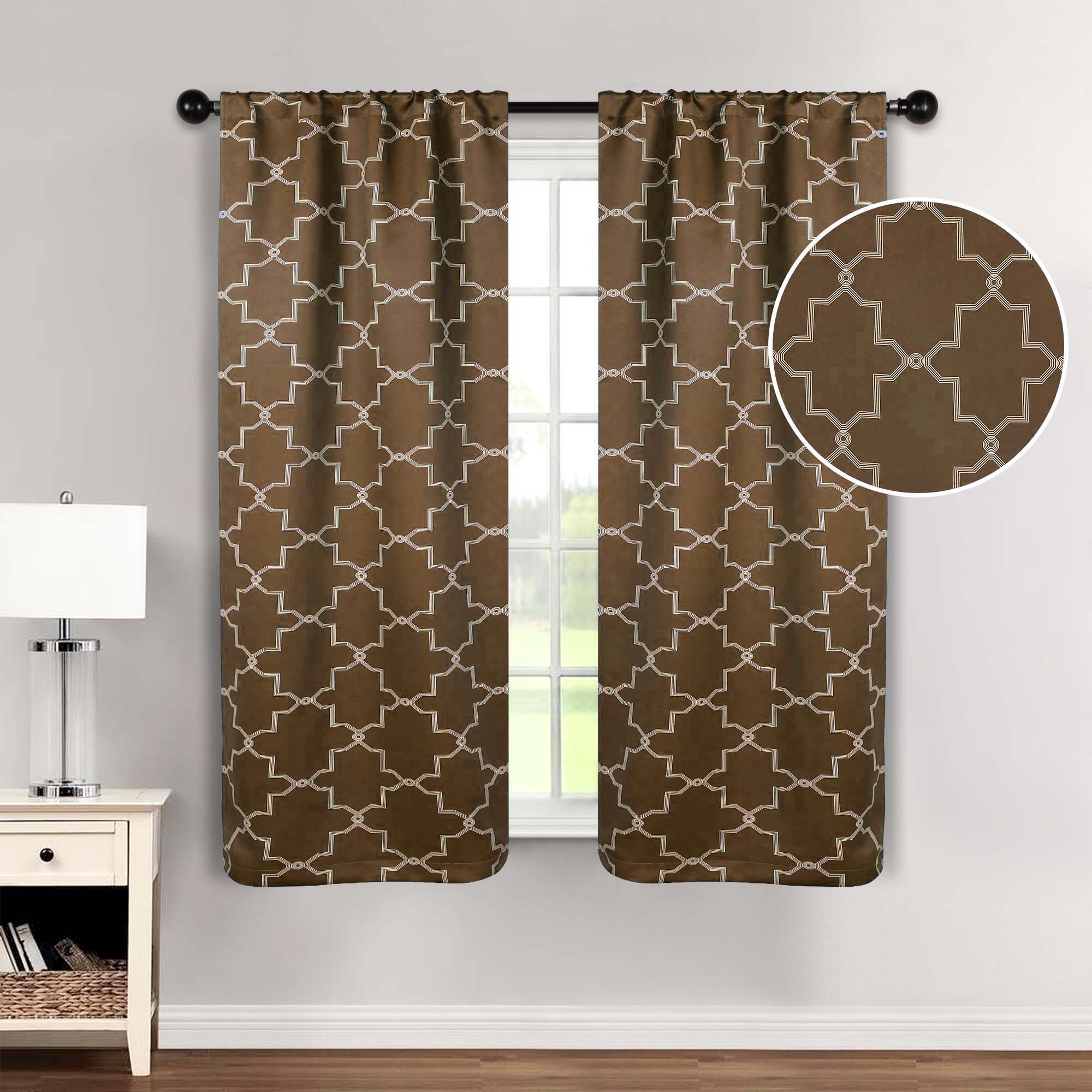 Imperial Trellis Washable Room Darkening Blackout Curtains, Set of 2 - Blackout Curtains by Superior