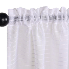 Jackson Striped Sheer Window Curtain Panels, Set of 2 - Sheer Curtains by Superior