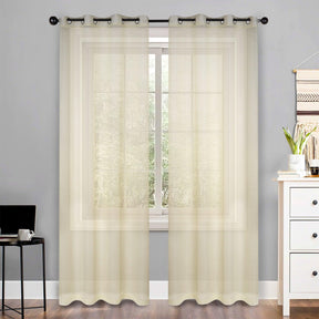 Jackson Striped Sheer Window Curtain Panels, Set of 2 - Sheer Curtains by Superior