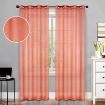 Jackson Striped Sheer Window Curtain Panels, Set of 2 - Sheer Curtains by Superior