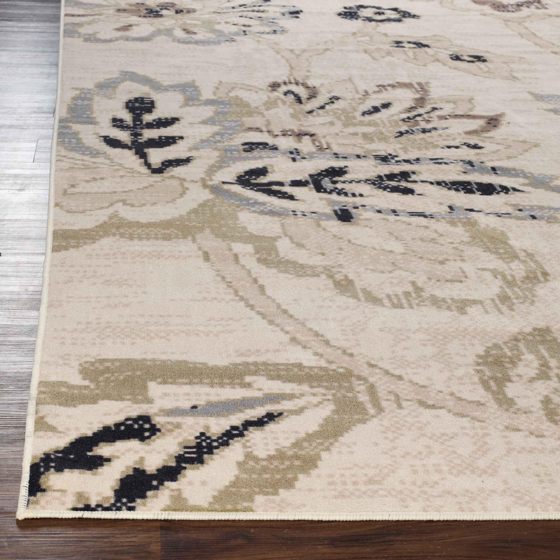 Jacobean Floral Modern Farmhouse Indoor Area Rug or Runner Rug - Rugs by Superior