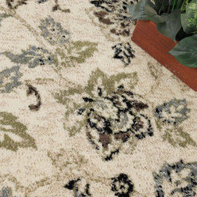 Jacobean Floral Modern Farmhouse Indoor Area Rug or Runner Rug - Rugs by Superior