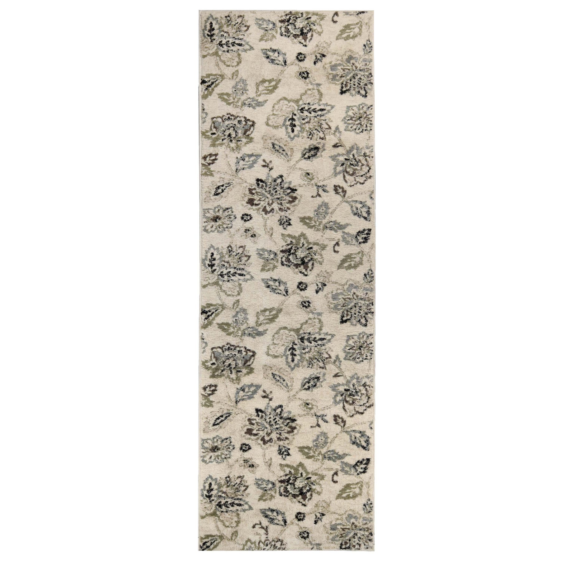 Jacobean Floral Modern Farmhouse Indoor Area Rug or Runner Rug - Rugs by Superior