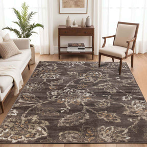 Jacobean Floral Modern Farmhouse Indoor Area Rug or Runner Rug - Rugs by Superior