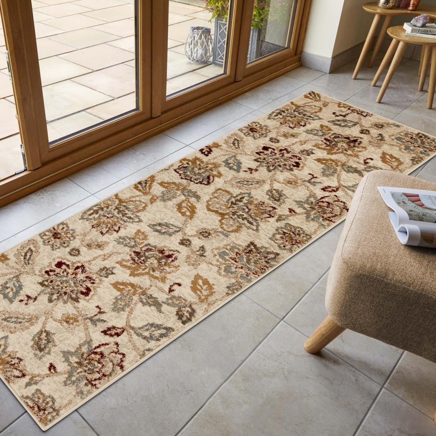 Jacobean Floral Modern Farmhouse Indoor Area Rug or Runner Rug - Rugs by Superior