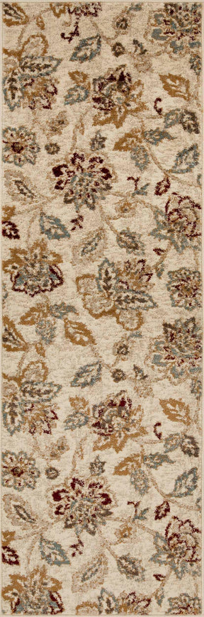 Jacobean Floral Modern Farmhouse Indoor Area Rug or Runner Rug - Rugs by Superior