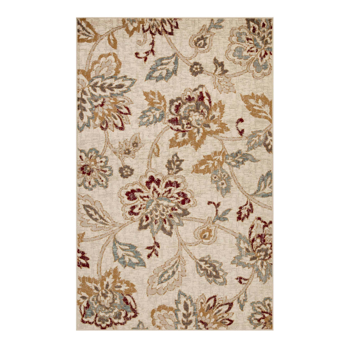 Jacobean Floral Modern Farmhouse Indoor Area Rug or Runner Rug - Rugs by Superior