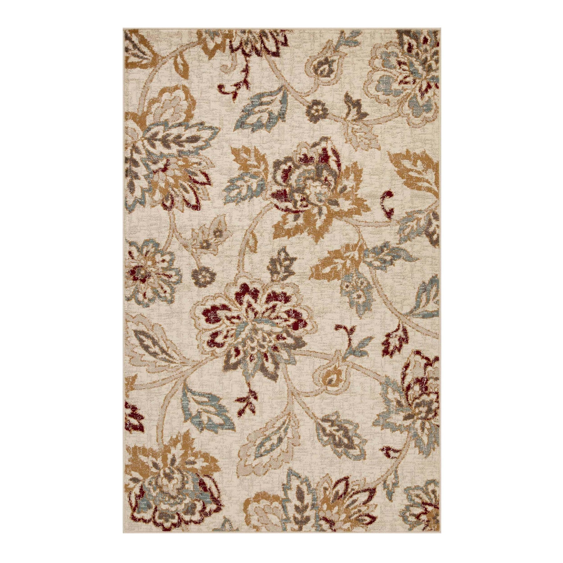 Jacobean Floral Modern Farmhouse Indoor Area Rug or Runner Rug - Rugs by Superior