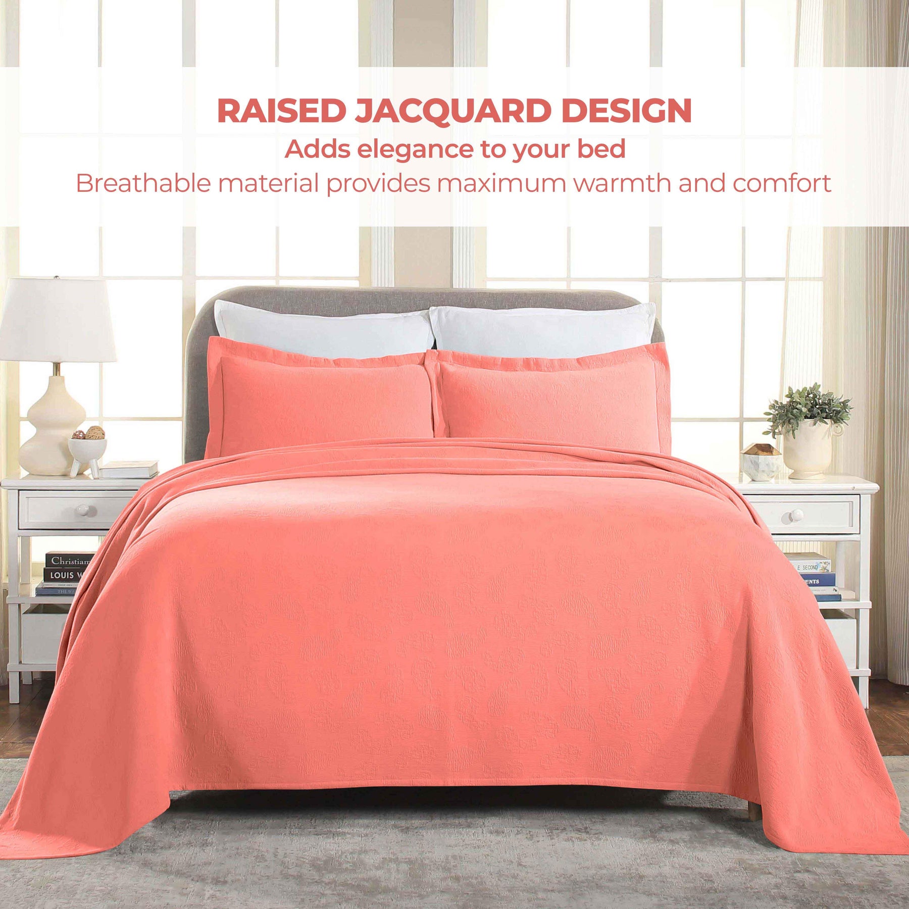 Jacquard Matelassé Paisley Cotton Bedspread Set - Bedspread by Superior