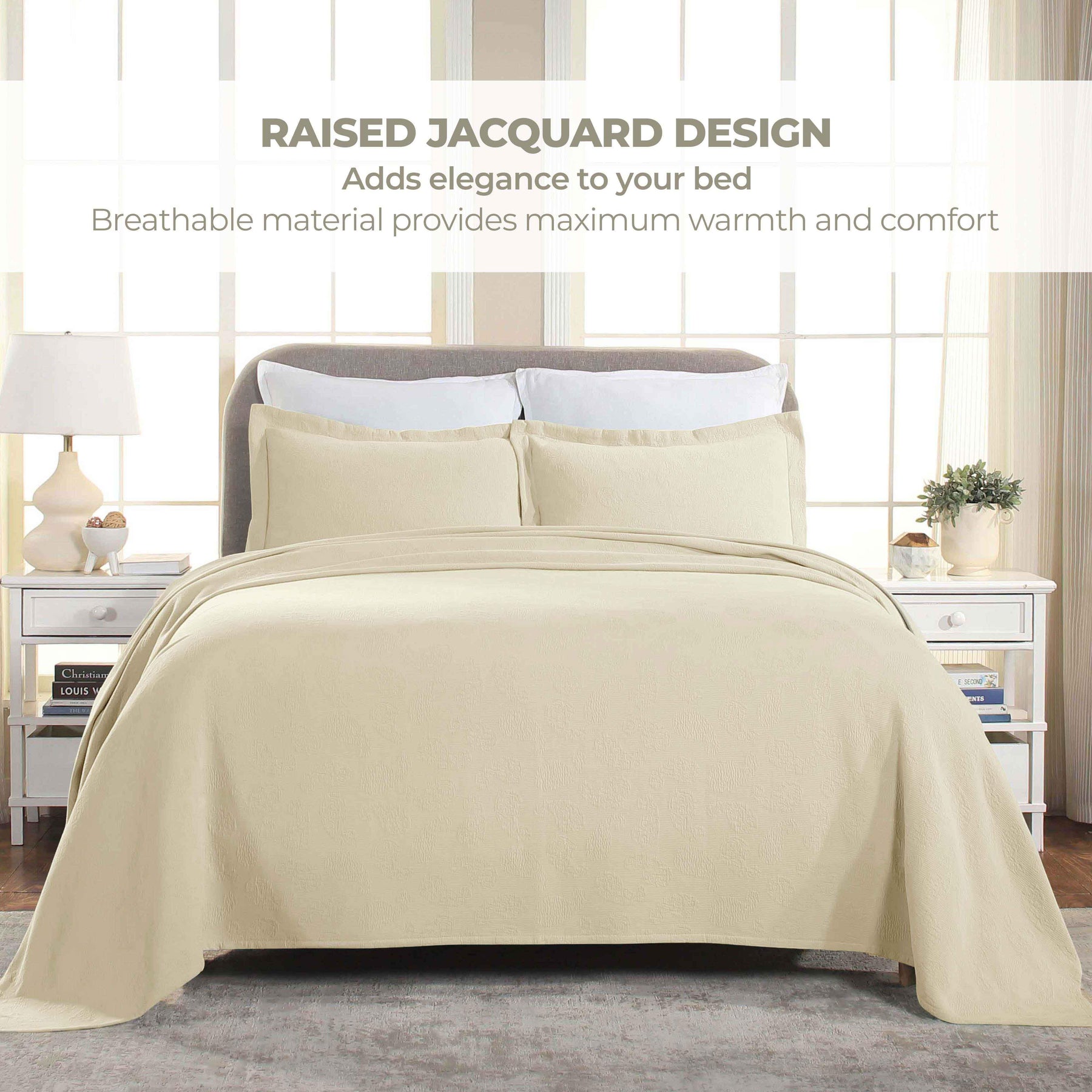 Jacquard Matelassé Paisley Cotton Bedspread Set - Bedspread by Superior