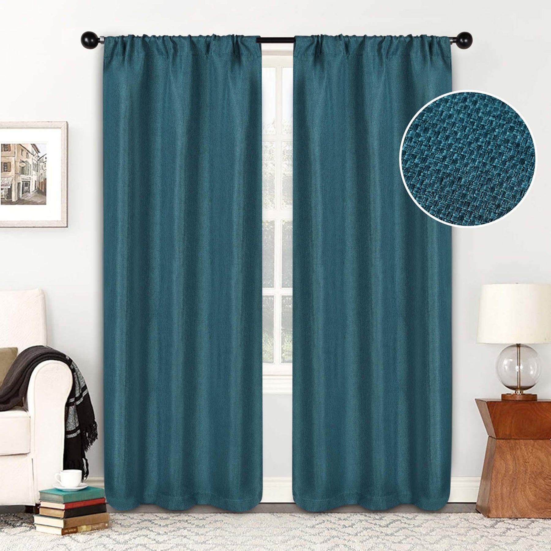 Jaxon Textured Blackout Curtain Set of 2 Panels - Blackout Curtains by Superior