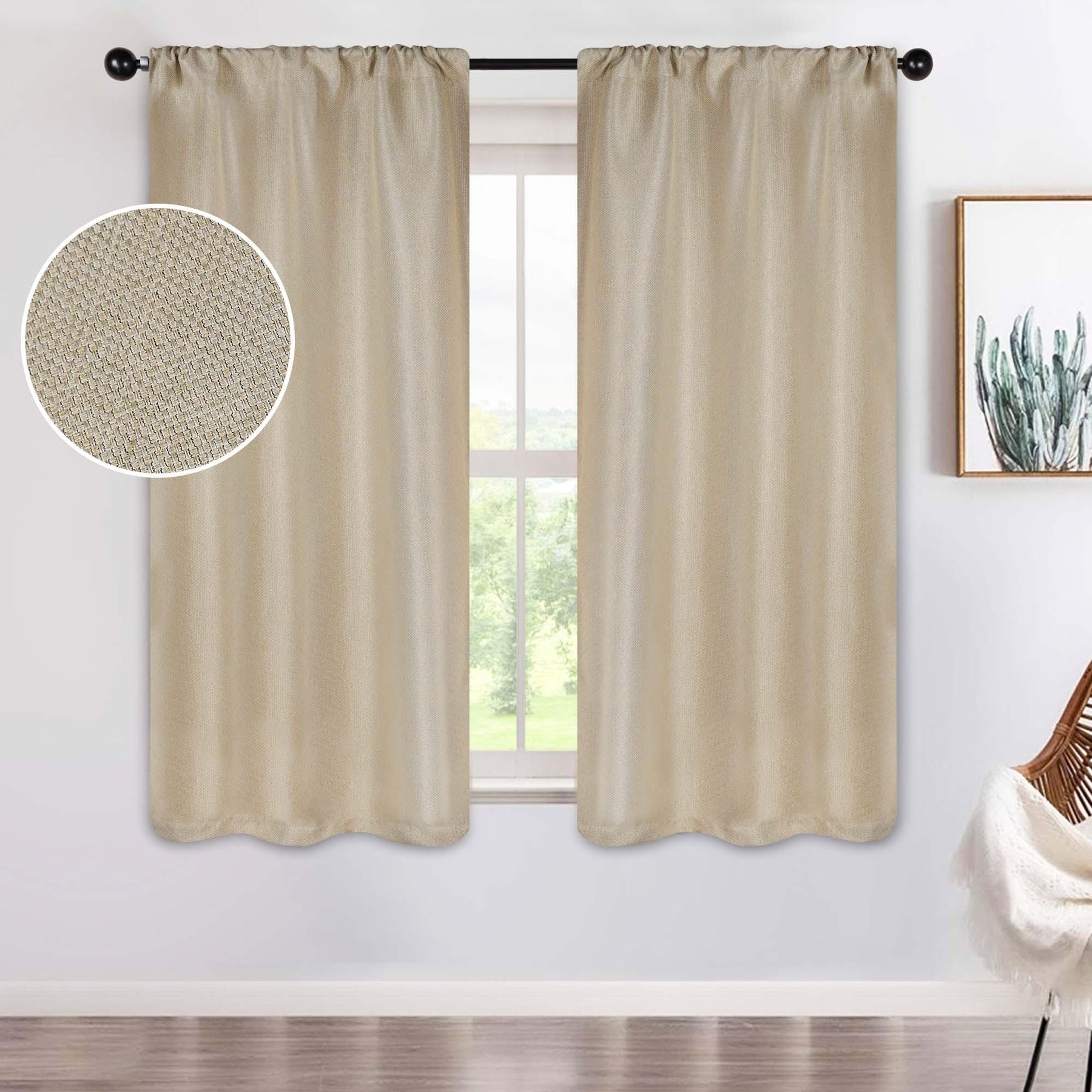 Jaxon Textured Blackout Curtain Set of 2 Panels - Blackout Curtains by Superior