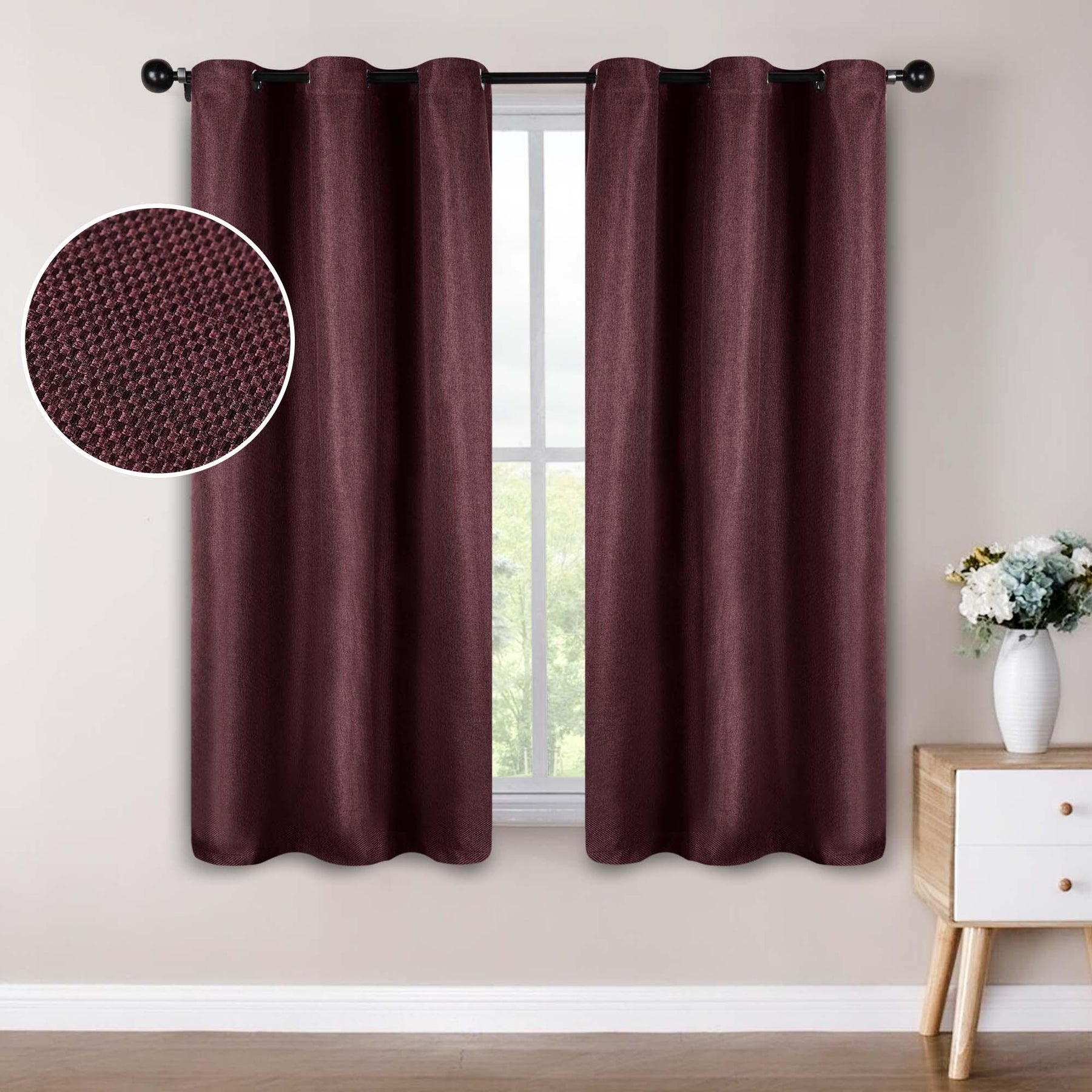 Jaxon Textured Blackout Curtain Set of 2 Panels - Blackout Curtains by Superior