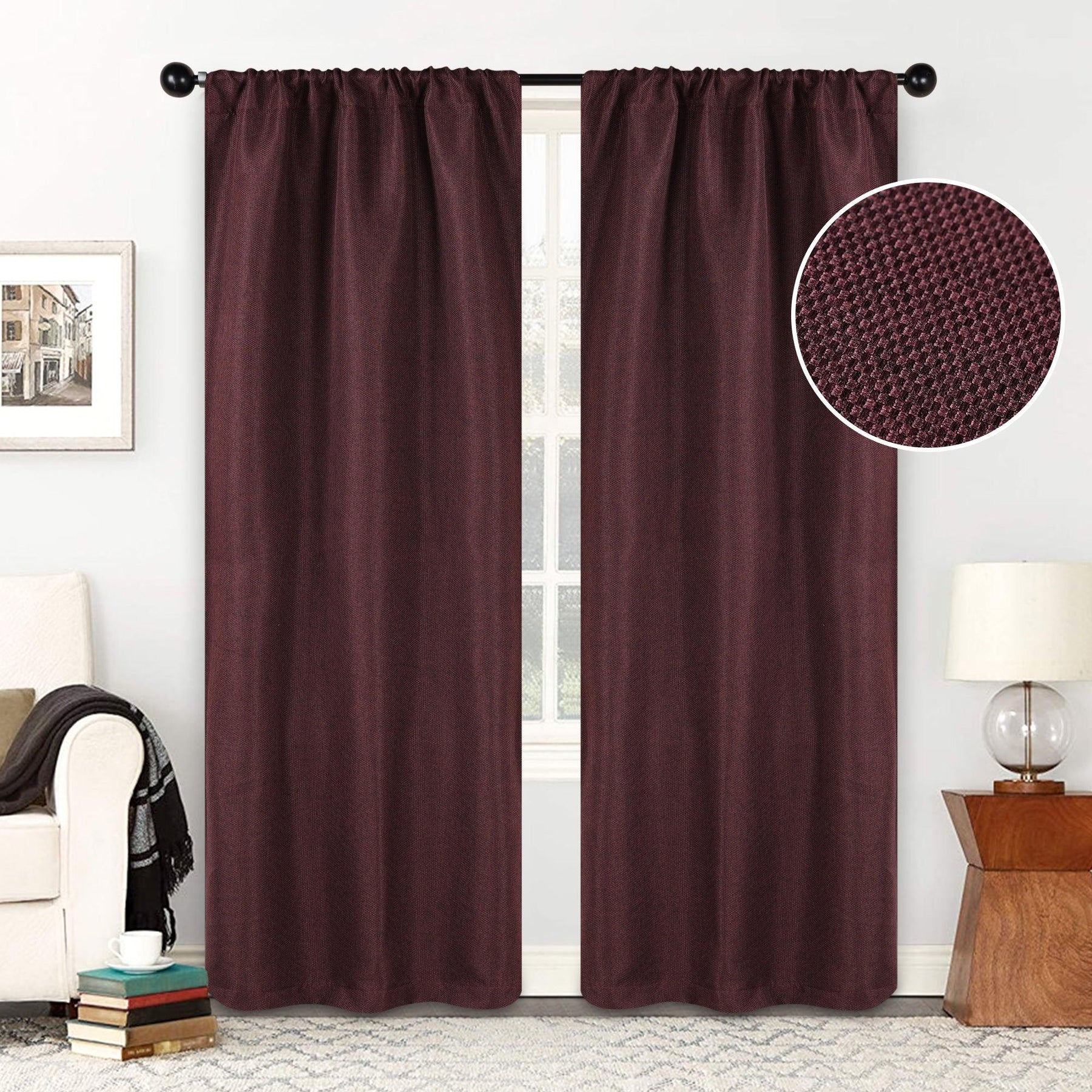 Jaxon Textured Blackout Curtain Set of 2 Panels - Blackout Curtains by Superior