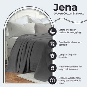 Jena Cotton Textured Chevron Lightweight Woven Blanket - Blanket by Superior