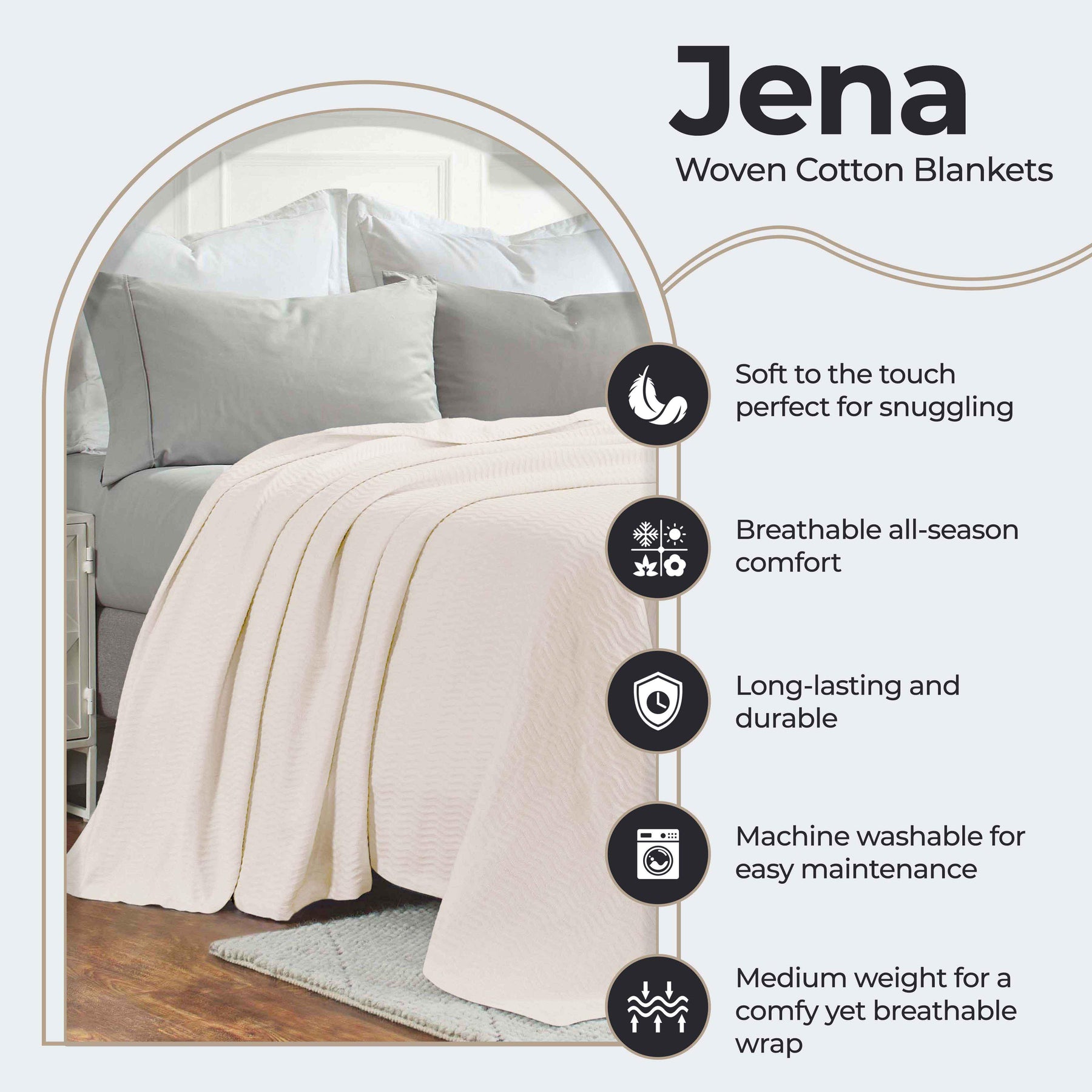 Jena Cotton Textured Chevron Lightweight Woven Blanket - Blanket by Superior