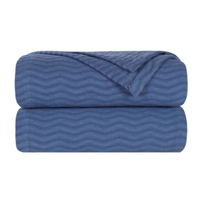 Jena Cotton Textured Chevron Lightweight Woven Blanket - Blanket by Superior