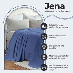 Jena Cotton Textured Chevron Lightweight Woven Blanket - Blanket by Superior