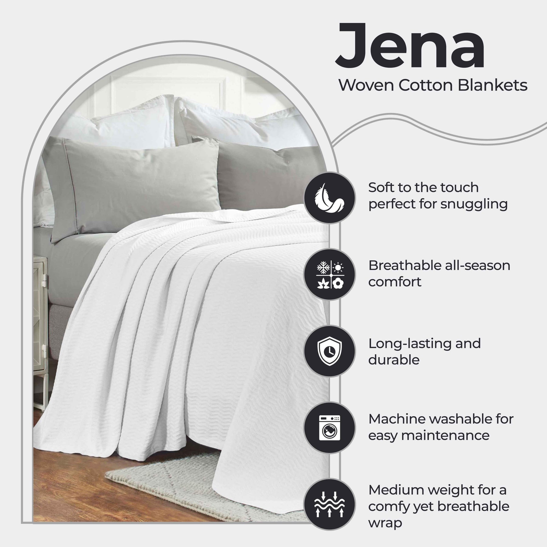 Jena Cotton Textured Chevron Lightweight Woven Blanket - Blanket by Superior