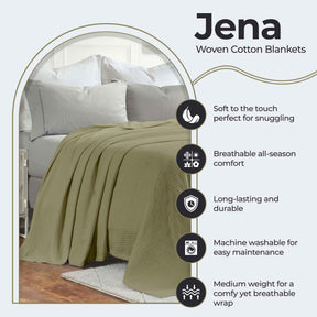 Jena Cotton Textured Chevron Lightweight Woven Blanket - Blanket by Superior