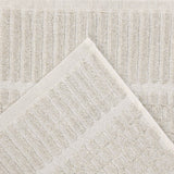 Juno Cotton Blend Checkered Ribbed Border Face Towels Washcloths, Set of 12 - Face Towel by Superior