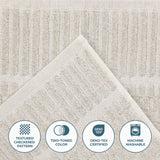 Juno Cotton Blend Textured Checkered Ribbed Border 12 Piece Towel Set - Towel Set by Superior